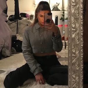 Cropped Gingham Jacket